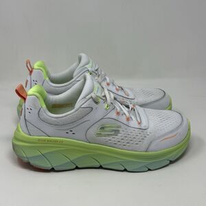 Skechers D’Lux Walker 2.0 Sneakers Womens 11 White Mesh Comfort Walking Shoes